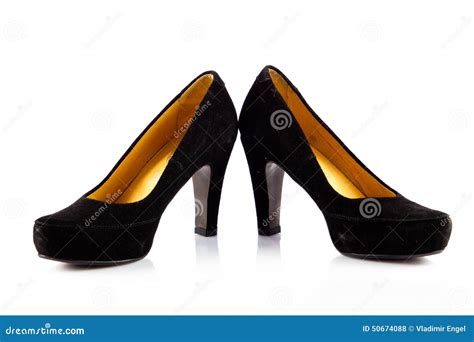 High Heel Women Shoes On White Background Accesories Stock Photo