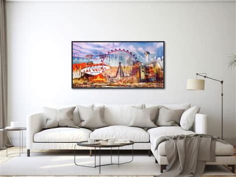 Las Vegas Canvas Wall Art Las Vegas Strip, Large Modern City Skyline ...