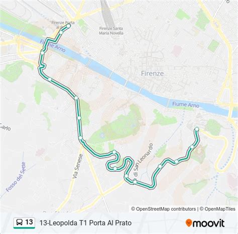 Linea 13 Orari Fermate E Mappe 13 Leopolda T1 Porta Al Prato