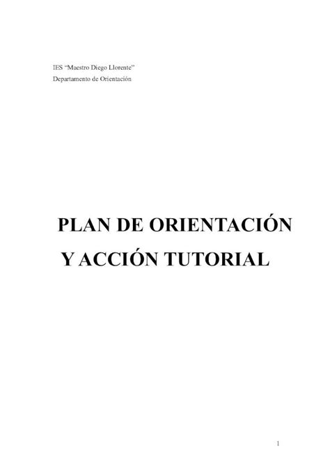 Pdf Plan De Orientaci N Y Acci N Tutorial Ndice Introducci N P G