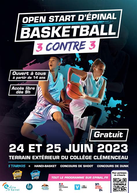 Inscription pour les tournois de basket 3x3 les 24 25 juin à Épinal