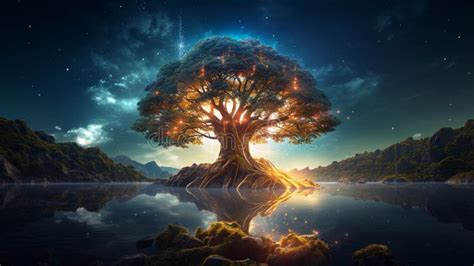 Yggdrasil El Brillante árbol De La Vida árbol Del Mundo Sagrado Y