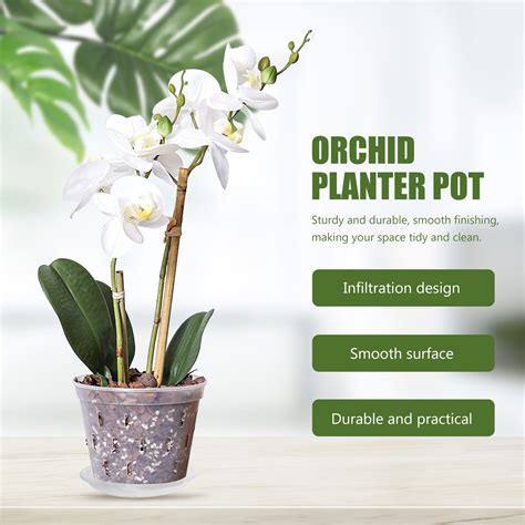 1 Set Of Orchid Pot Transparent Flowerpot Plastic Grandado