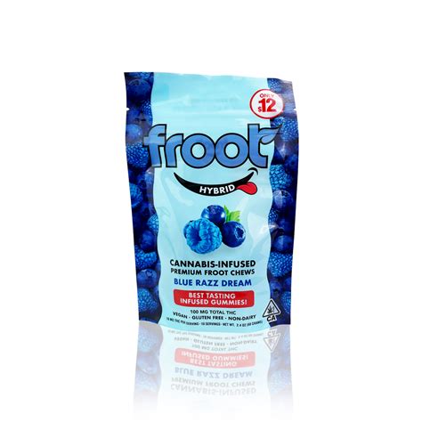 Froot Edible Blue Razz Dream Gummies 10 Pack 100mg