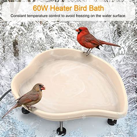 Hugeneroy Heated Bird Bath For Outdoors In Winter Heated Birdbath