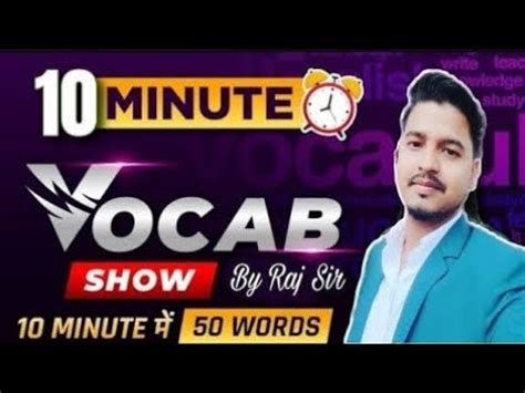 Minute Vocab Show Vocabulary For Ssc Cgl By Raj Sir Youtube