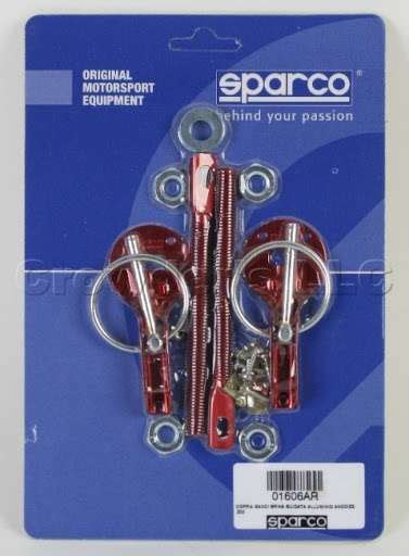 BONNET HOOD PIN KIT SPARCO RED AUTO PARTS CENTRE AND ACCESSORIES