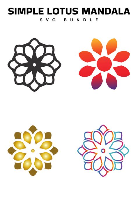 Simple Lotus Mandala Svg Masterbundles