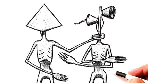 How To Draw A Siren Head Attacking Scp Pyramid Head Youtube