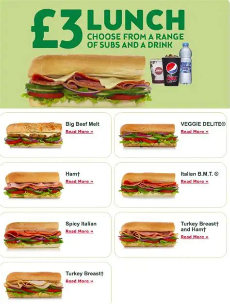 Subway Menus