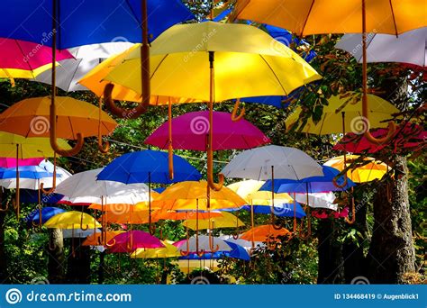 Many Many Colorful Umbrellas To The Delight Of All Editorial Stock