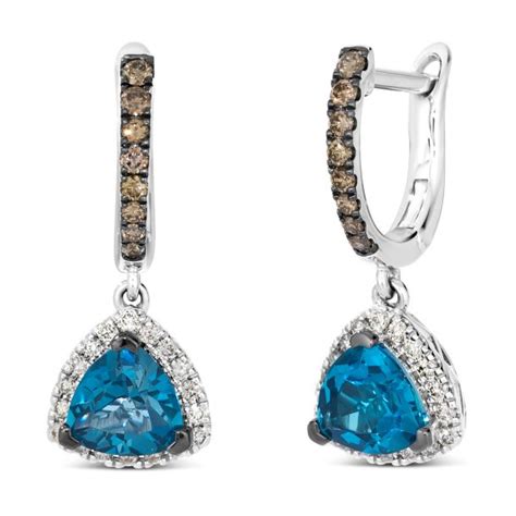 Le Vian Deep Sea Blue Topaz Ctw Chocolate Diamonds And Nude