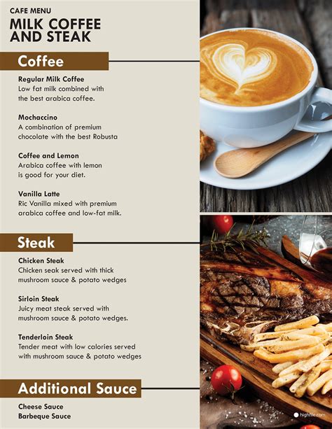 Pearl Cafe Menu Template - Word | Google Docs | Adobe Illustrator