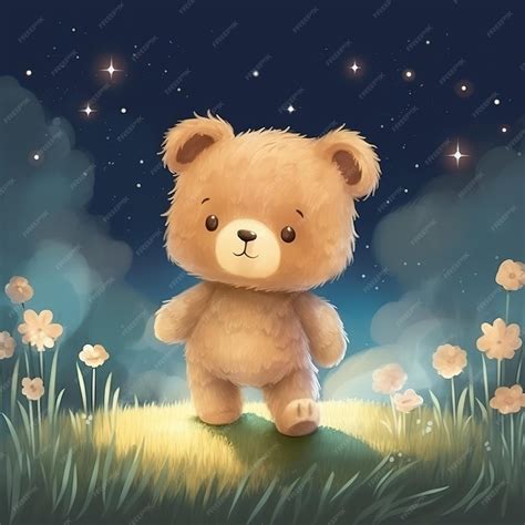 Premium Ai Image Teddy Bear At Night