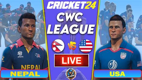 🔴live Nepal Vs Usa Icc Cwc League Ii Match In Cricket 24 Nep Vs Usa League Ii Odi Match Mr