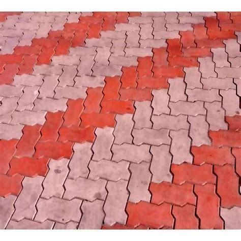 Red Grey Cement Zig Zag Paver Blocks at Rs 32 square feet जग जग