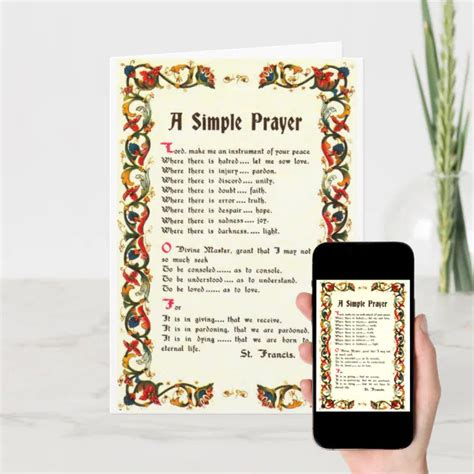 Florentine Simple Prayer St Francis Pope Francis Card Zazzle