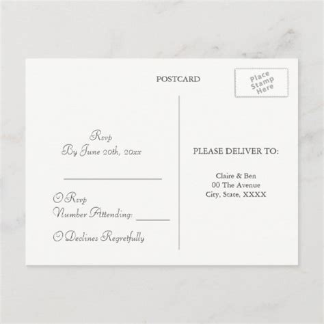 Elegant Rustic Vintage Lace Wedding Rsvp Postcard Zazzle