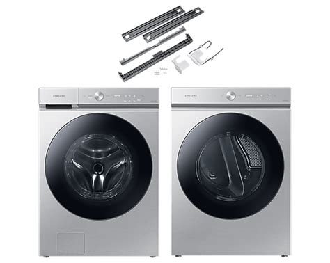 Bespoke 8700 Front Load Washer And Dryer With Stacking Kit Silver Samsung Canada