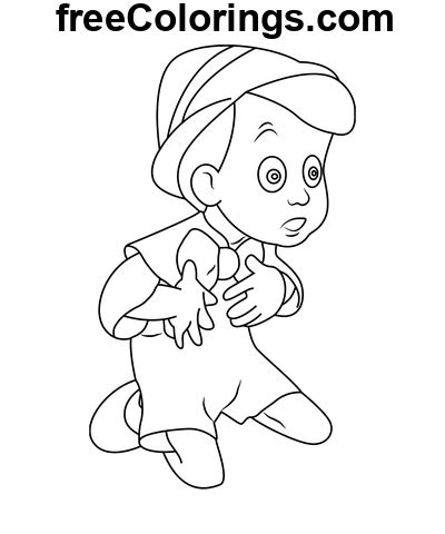 Pinocho Real Boy Sentado – Dibujos para colorear imprimibles gratis