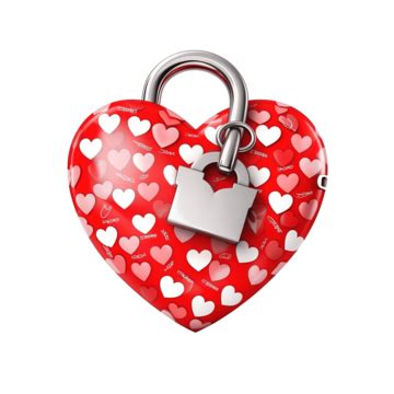 Heart Shaped Padlock Valentine Day Symbol Valentines Day Red Heart