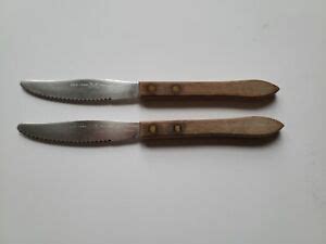 Lot Of 2 Vintage Ekco Forge Stainless Steak Knives Wood Handled U.S ...