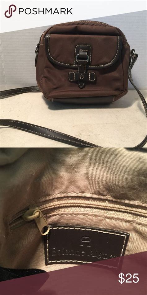 Etienne Aigner Brown Leather And Nylon Crossbody Bag