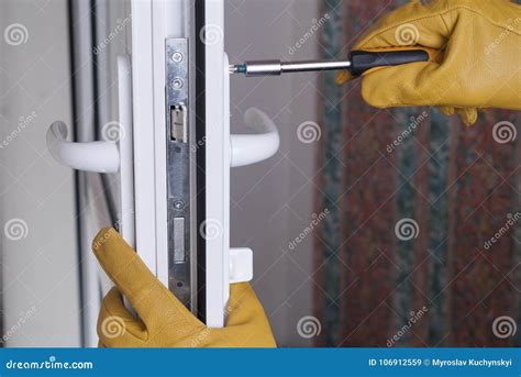 Repair door lock stock image. Image of locks, construction - 106912559