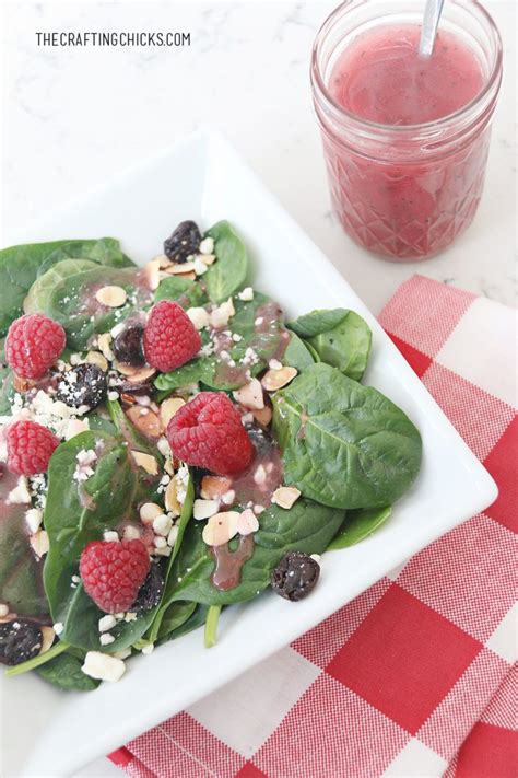 Raspberry Spinach Salad With Raspberry Vinaigrette The Crafting Chicks