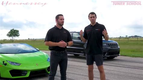 Lamborghini Huracan Vs Hp Jeep Trackhawk Drag Race Youtube