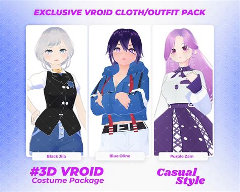 Vroid Clothing Pack Virtual Fashion Pack Streamer Apparel Vroid