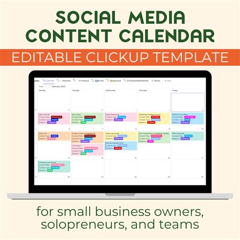 Social Media Content Calendar Template — Bud to Bloom Marketing