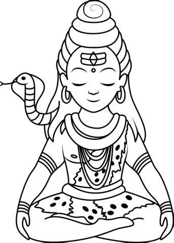 Cartoon Shiva coloring page | Free Printable Coloring Pages