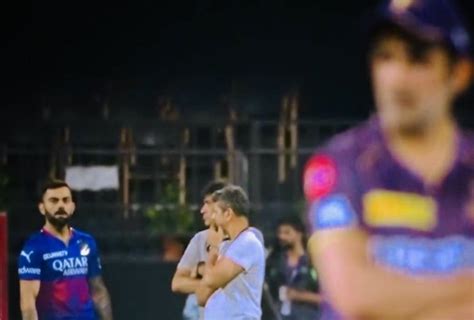 Virat Kohlis Intense Stare At Gautam Gambhir Video Ahead Of Rcb Vs Kkr