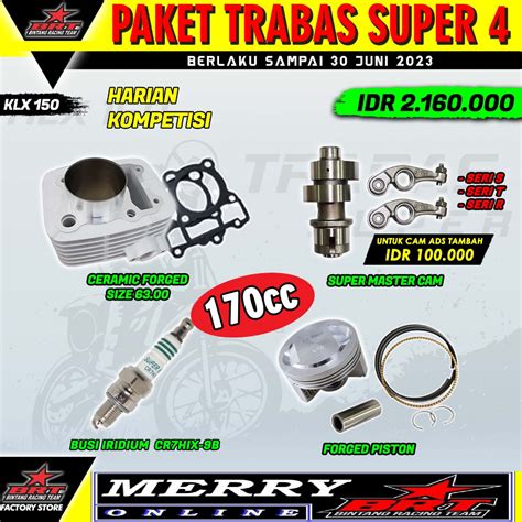 Jual Trabas Super Brt Bore Up Klx Bf Blok Ceramic Mm Noken As