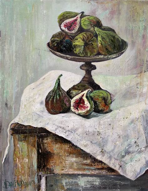 Oil Still Life With Figs Oil Painting For Kitchen And Dining Figs Art