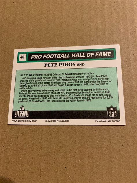 Mavin Pete Pihos Signed 1990 Swell Pro Football HOF 48 Philadelphia