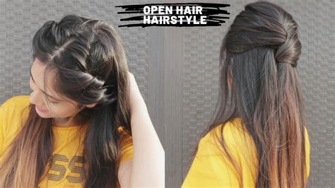 2 Easy Hairstyle Idea For Open Hair Hairstyle For Medium To Long Hair How To Style Open Hair