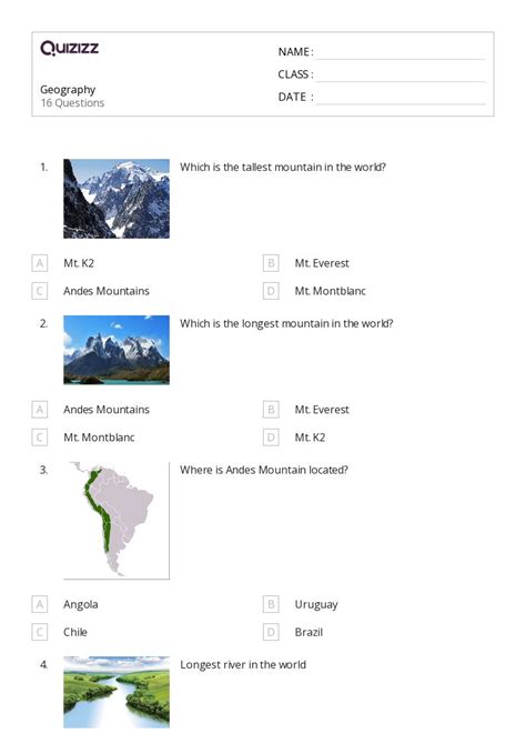 50 Geography Worksheets For Kindergarten On Quizizz Free And Printable