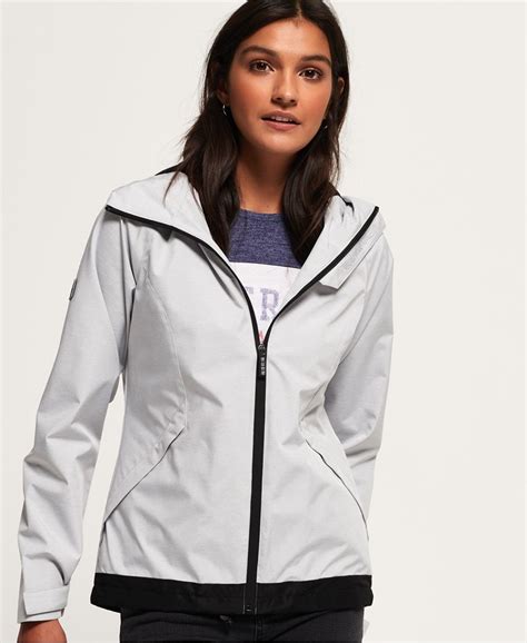 Womens Elite Sd Windcheater Jacket In Elite Light Grey Marl Superdry