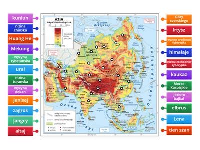 Klasa Mapa Fizyczna Azji Materia Y Dydaktyczne