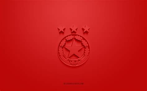 Download Wallpapers Pfc Cska Sofia Creative 3d Logo Red Background