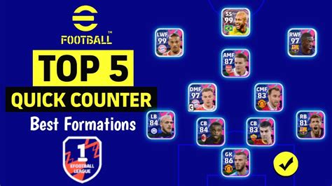 Top Quick Counter Best Formations In Efootball Mobile Best