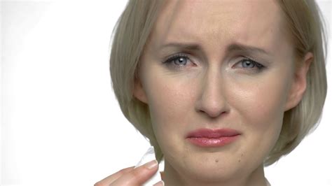 Close Up Woman Is Crying Upset Woman Looking Stock Footage Sbv