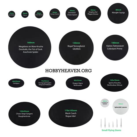 Warhammer Base Size Reference Guides Hobby Heaven Hobby Heaven