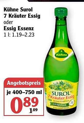 K Hne Surol Kr Uter Essig Oder Essig Essenz Angebot Bei Globus