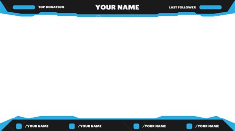 Stream Overlay Template For Twitch Blue And Black Stream Overlay