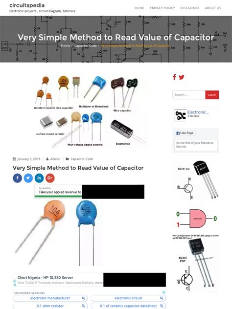 How To Read Capacitor Code Value Ceramic Capacitor Code Chart