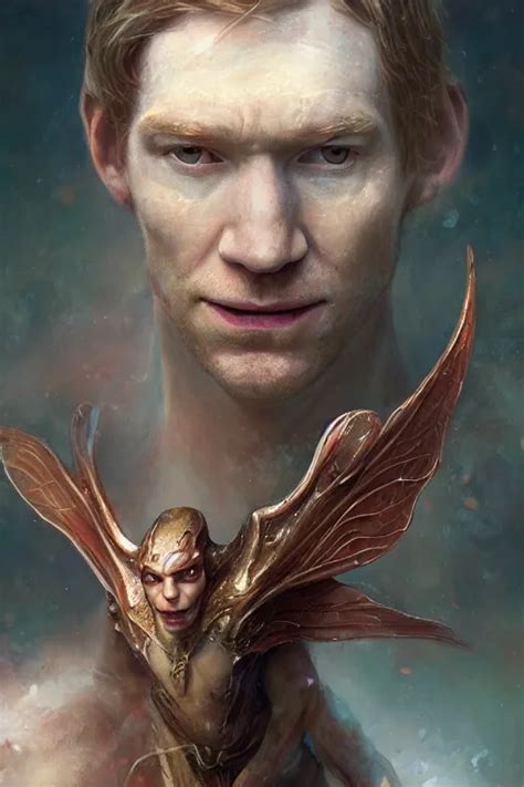 Closeup Portrait Shot Of Domhnall Gleeson As Puck Stable Diffusion