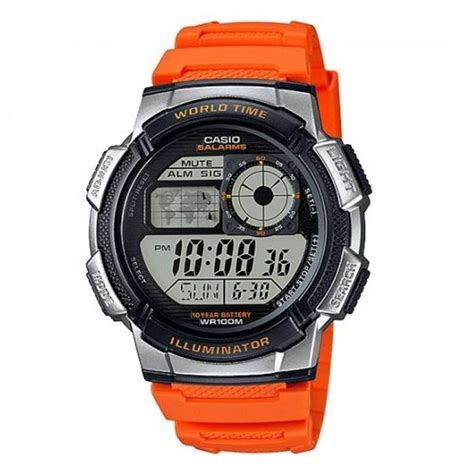 Orologio Casio Illuminator World Time Arancione 46 Mm Web Time